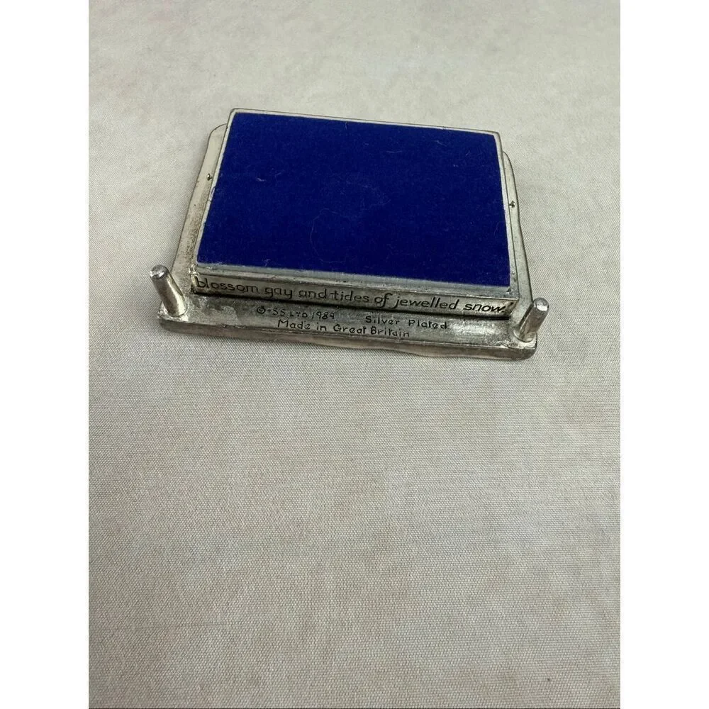 Vintage Sterling Silver Scene Wales Verse Silver Plated Picture Frame 3×2